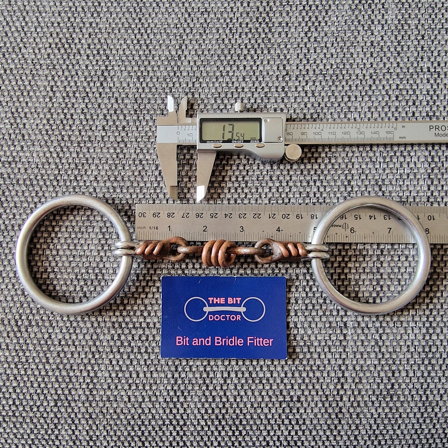 4.75" sweet iron copper roller tom thumb scrob loose ring snaffle Bit B1576