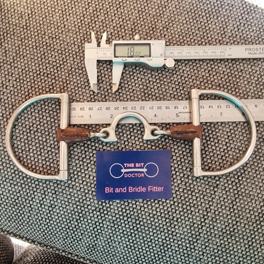 5.5" metalab leather covered segundo d-ring snaffle Bit B1480