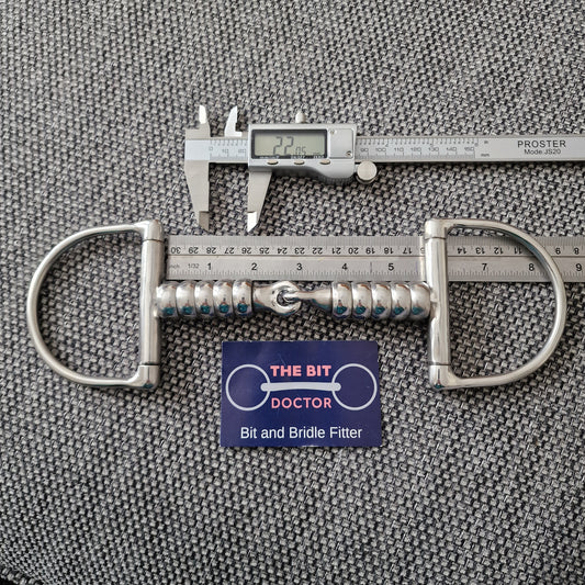 5.5" custom made d-ring roller jointed snaffle bit B570