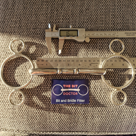 5.75" KY Rotary double jointed lozenge 2-ring universal gag bit B323