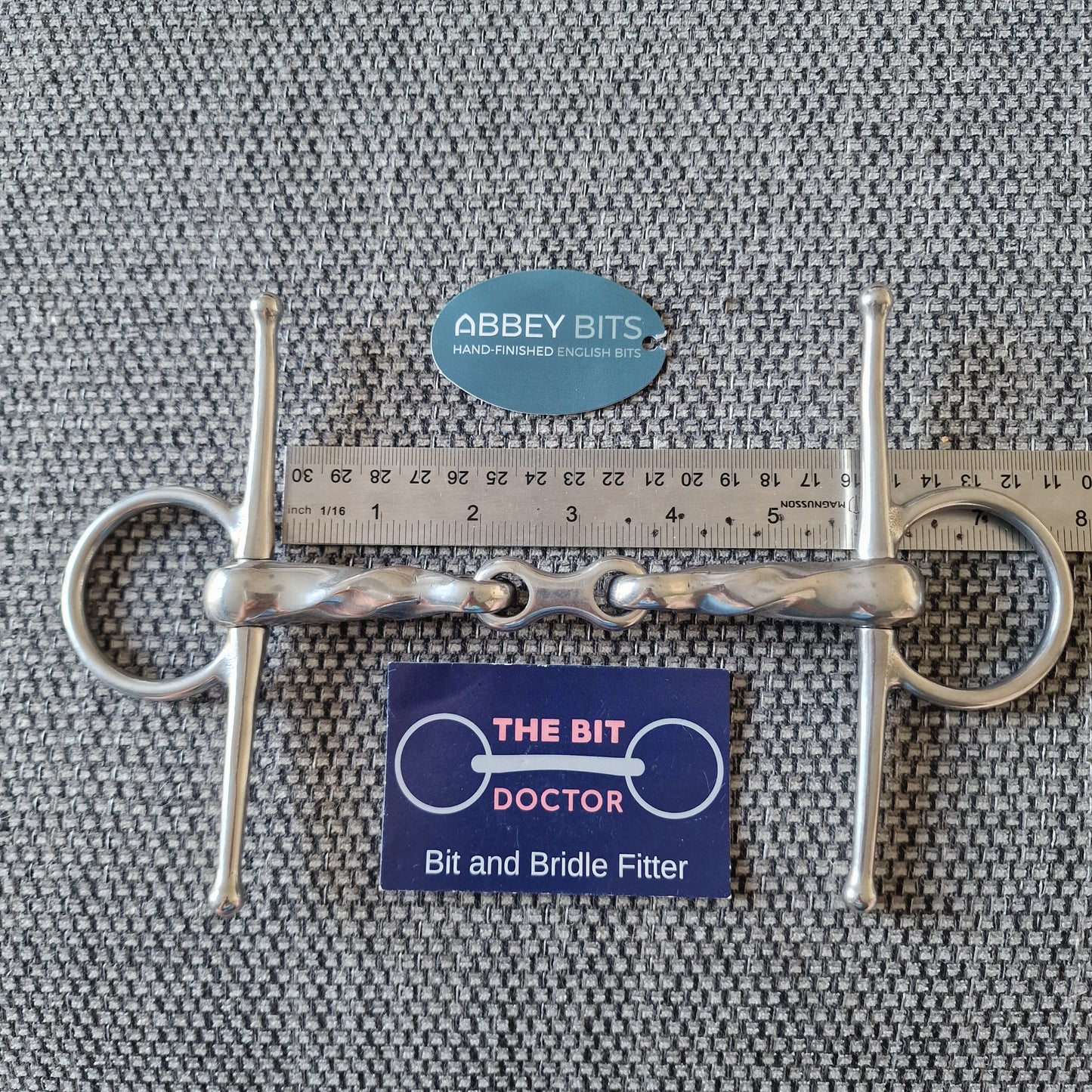5.5" new abbey Custom slow twisted French link full cheek snaffle bit B341