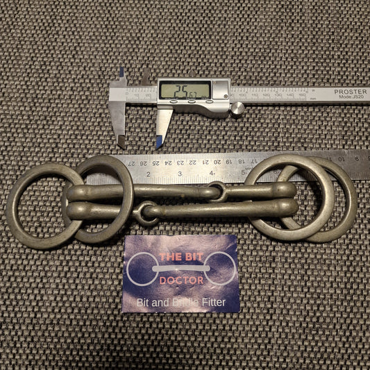 5.75" nickel vintage w-mount barrie jointed wilson snaffle bit B282