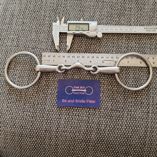 5.75" loose ring half moon link ported snaffle Bit B1536