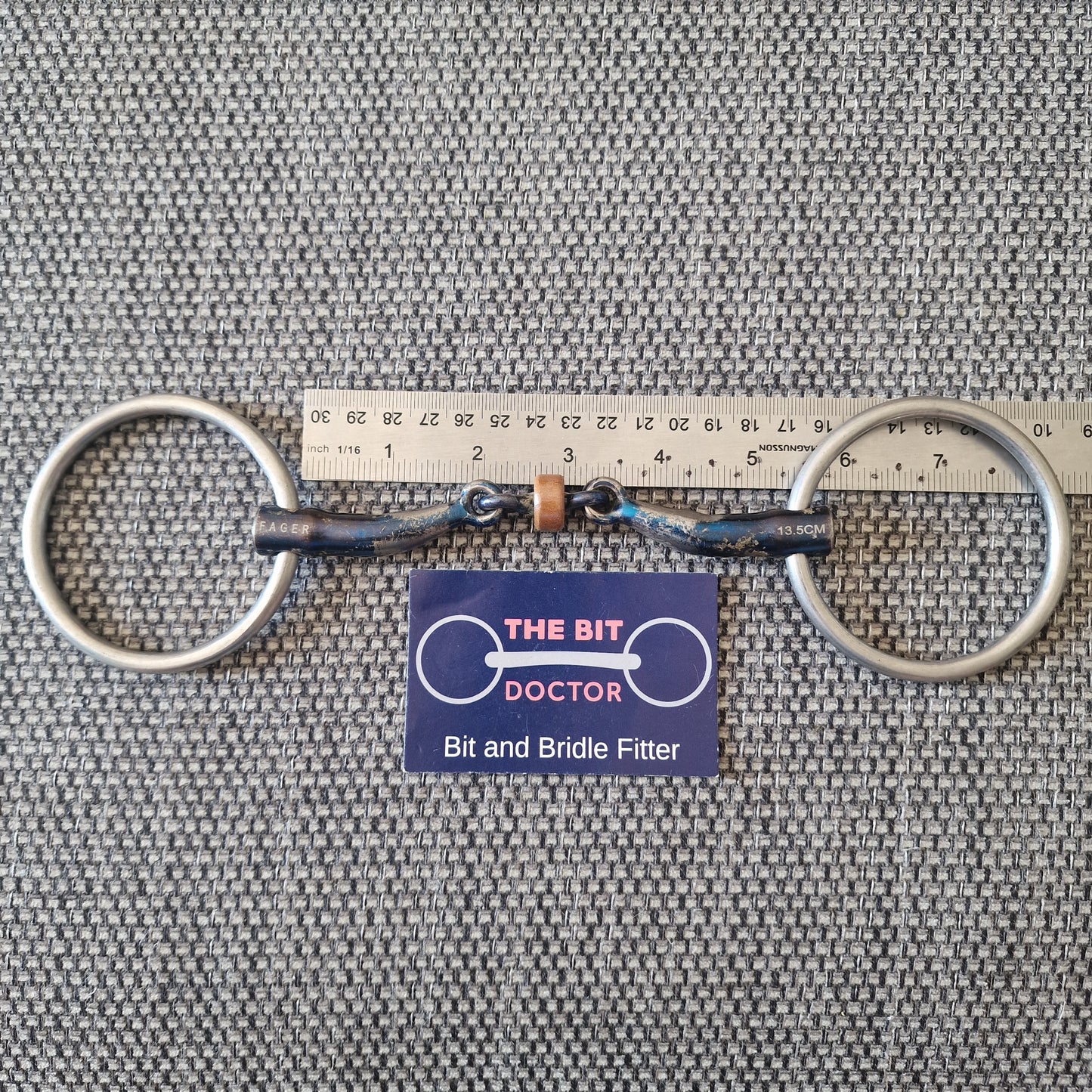 5.25" fager sally titanium copper roller loose ring snaffle Bit B1754
