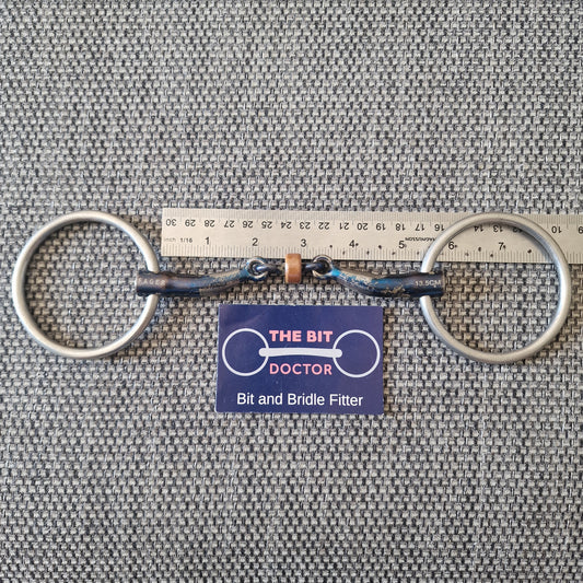 5.25" fager sally titanium copper roller loose ring snaffle Bit B1754