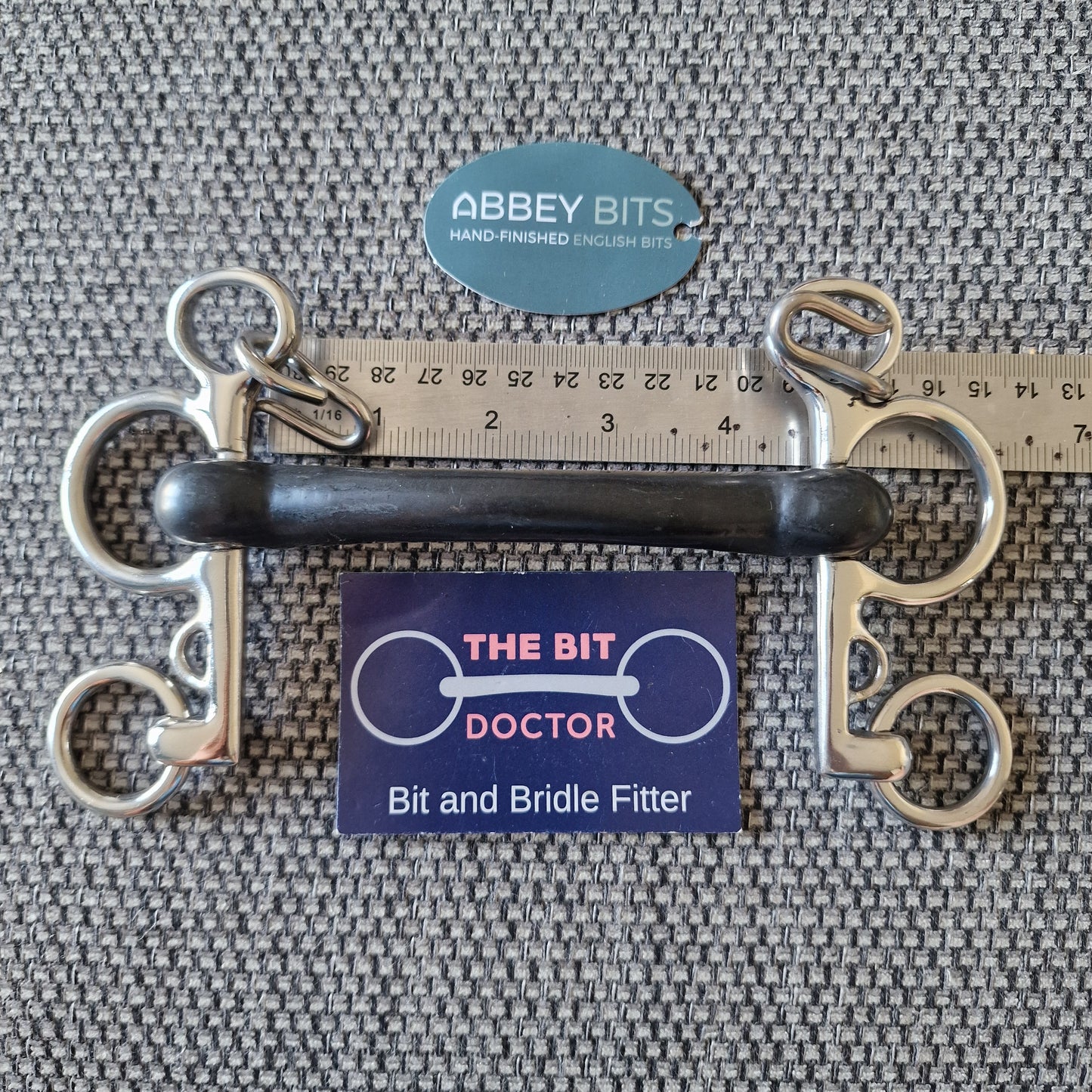 4.5" new Abbey custom mullen vulcanite short shank baby pelham bit B749