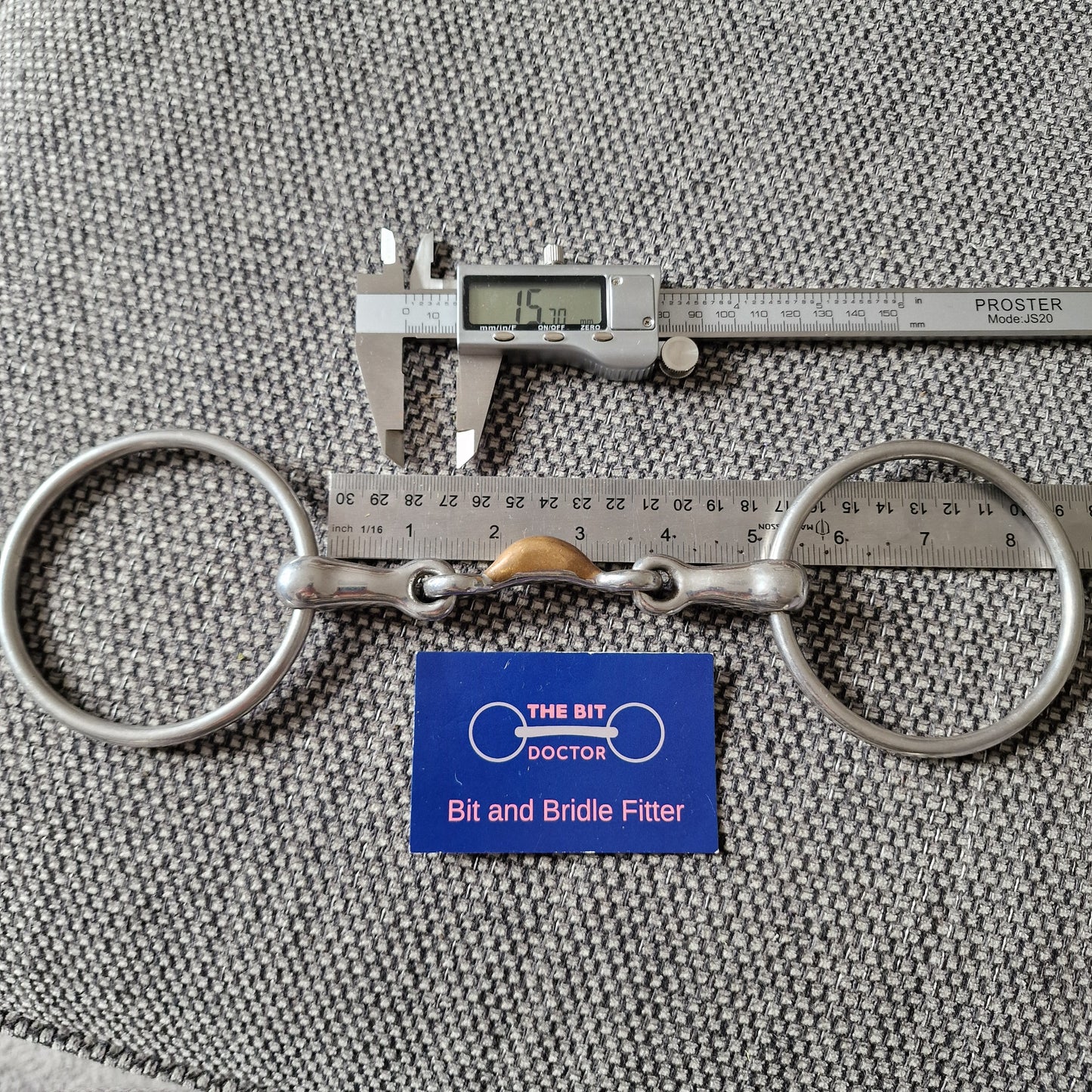 5" large loose ring half moon link snaffle Bit B1509