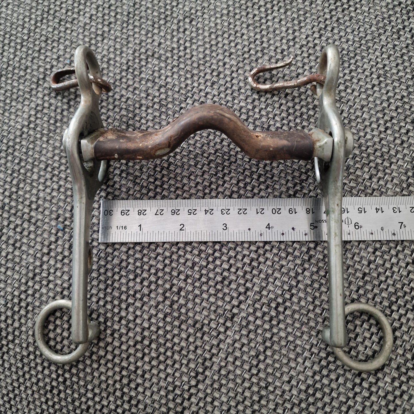 5" vintage leather covered sam marsh pelham bit B14