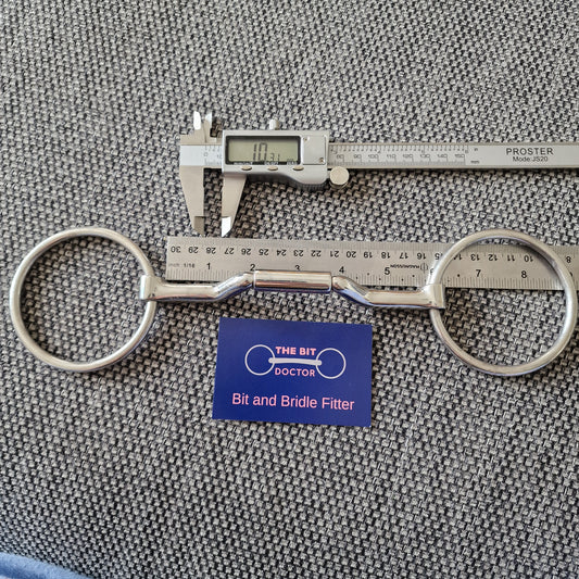 5.5" mb36 myler forward tilted port loose ring snaffle bit B459