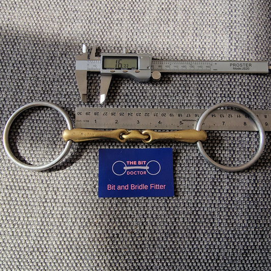 5.5" 16mm neue schule transangle lozenge loose ring snaffle Bit B1546