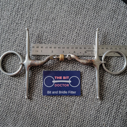 5.75" (stamped 135mm more like 145mm) Bombers mchardy roller fulmer snaffle bit B651