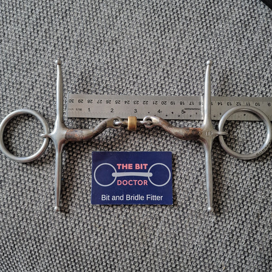 5.75" (stamped 135mm more like 145mm) Bombers mchardy roller fulmer snaffle bit B651