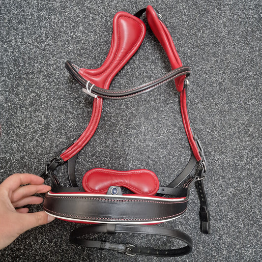 Stubben Freedom II bridle - customised black white red FULL size