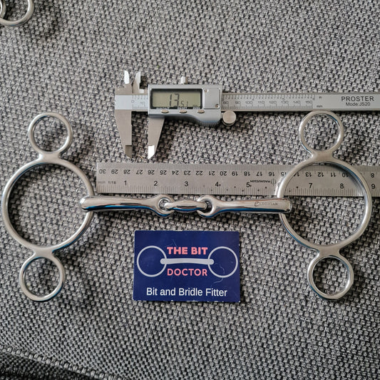 5.75" new Eldonian lozenge 2-ring universal gag bit B731