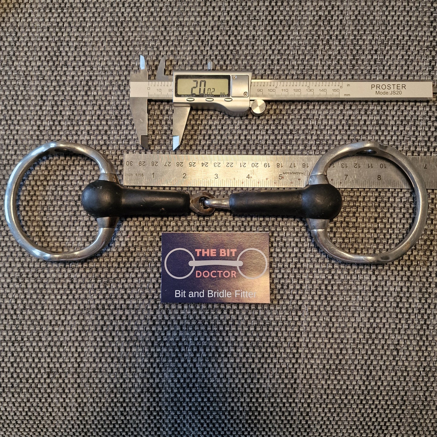 5.5" Abbey custom jointed vulcanite cheltenham gag bit B407