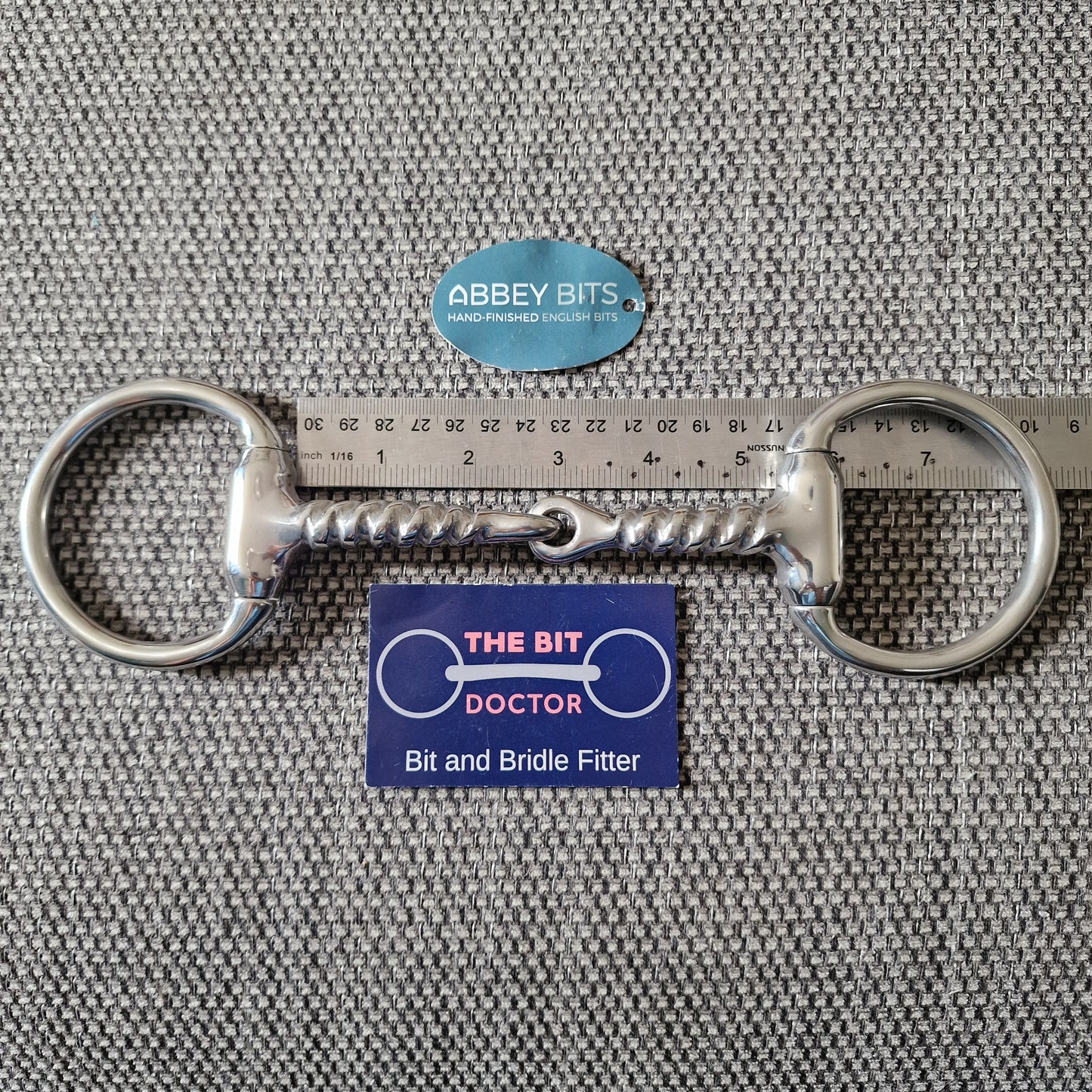 5.25" new abbey custom eggbutt corkscrew twisted snaffle Bit B1588