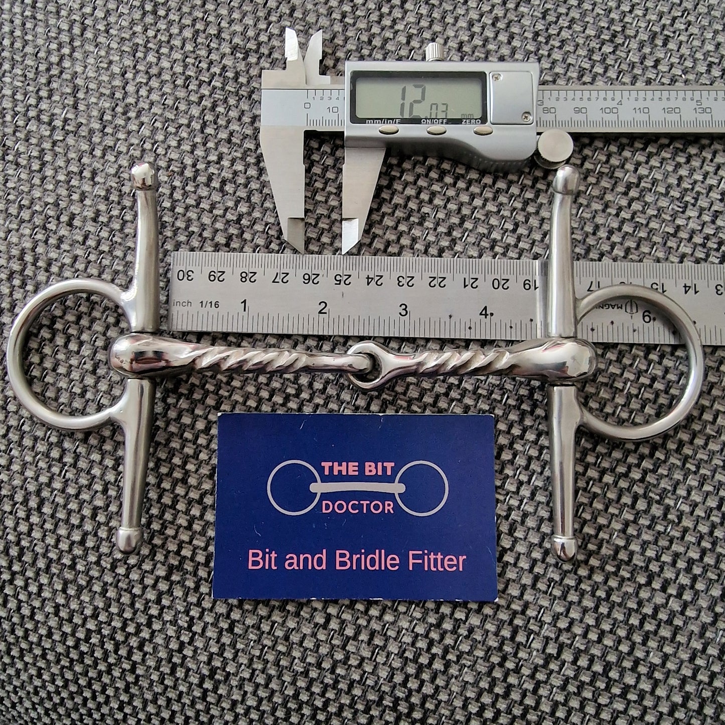 4.5" fylde neat twisted full cheek snaffle Bit B1282