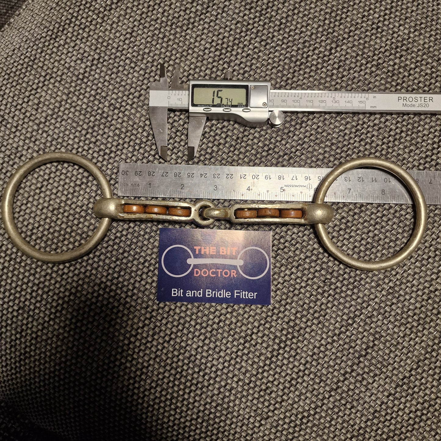 5.75" nickel copper roller magennis loose ring snaffle bit B1209