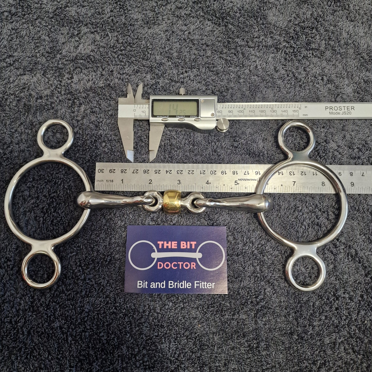 5.5" new TBD custom brass roller link universal 2.5 ring gag Bit B1626