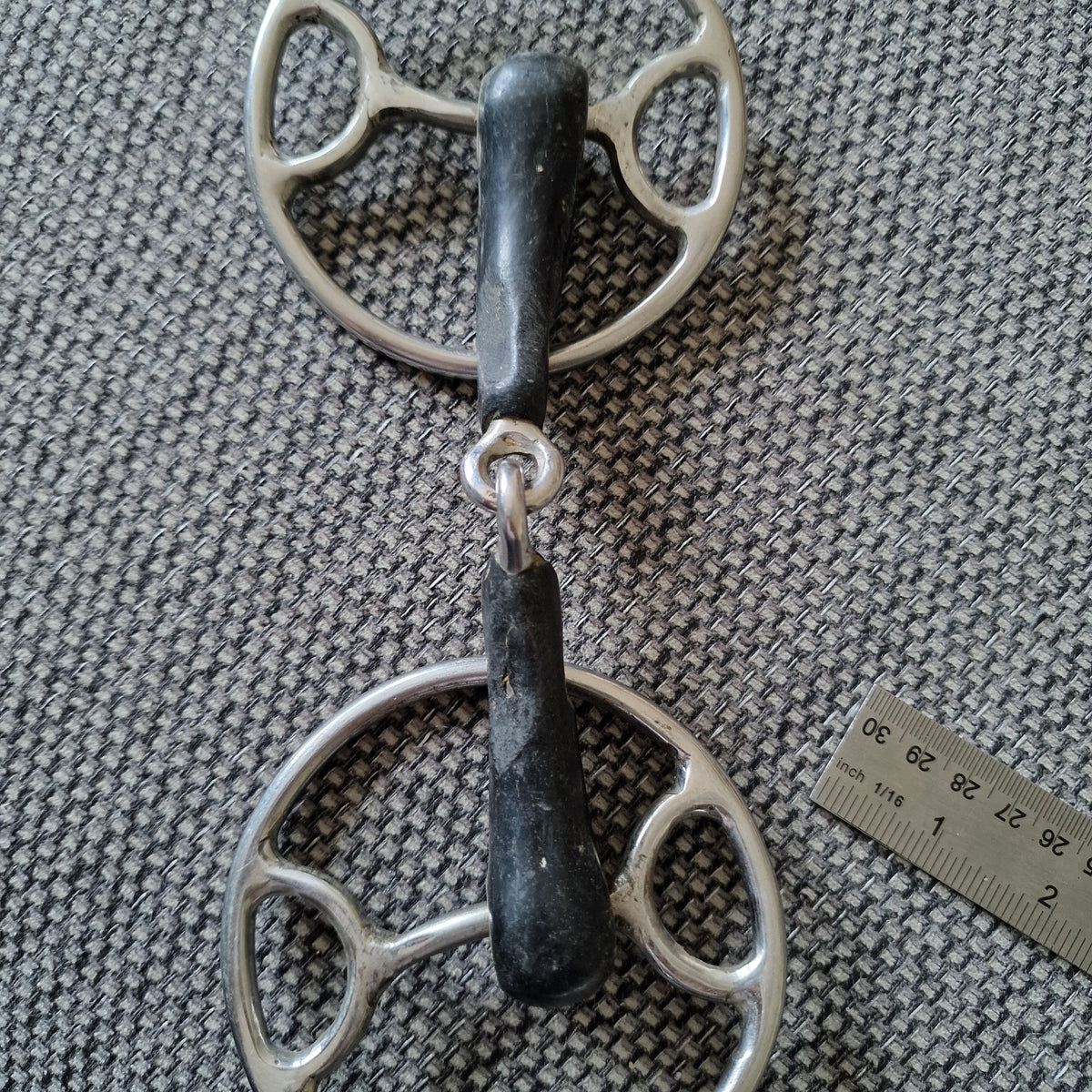 5.5" Abbey custom vulcanite jointed cartwheel gag bit B628