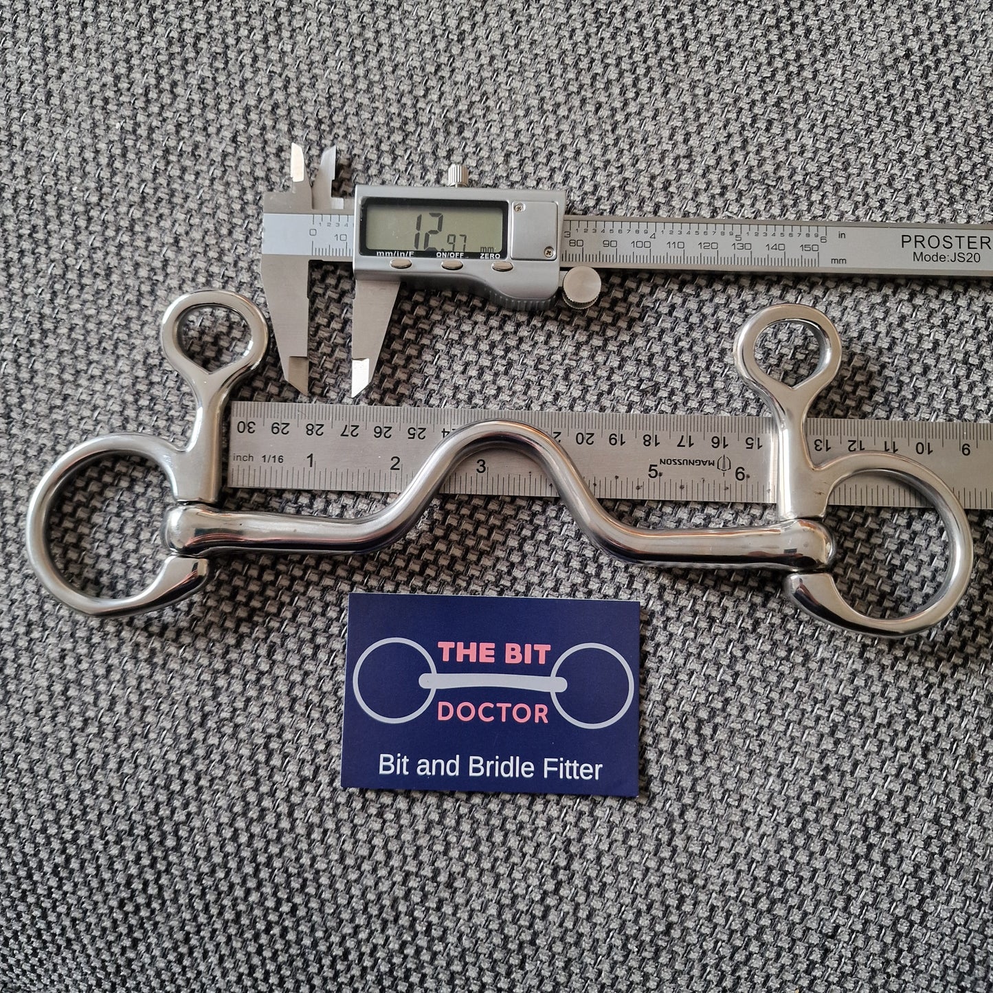 6.25" new Abbey custom high ported hanging cheek snaffle bit B854