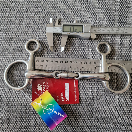 5.25" new Jeffries Eldonian centre revolver lozenge hanging cheek snaffle Bit B1703