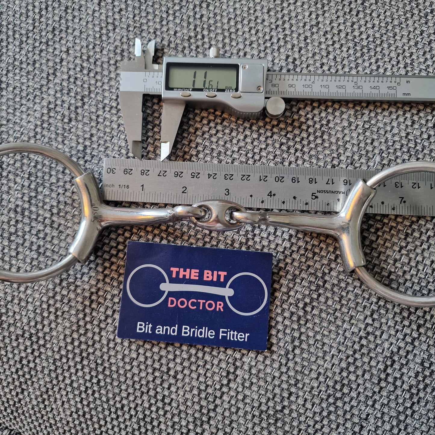 5.5" horsemanship saddery lip relief sleeved eclipse lozenge loose ring snaffle bit B673