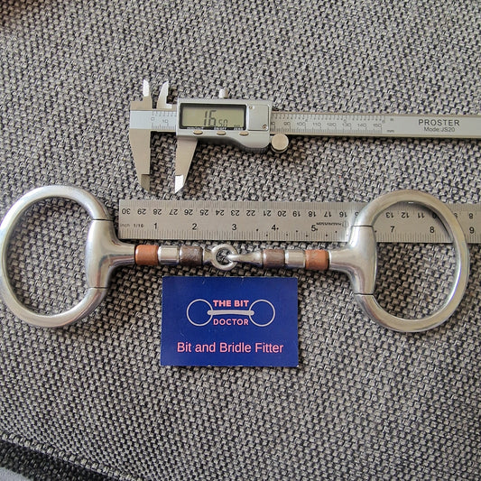 5.75" eggbutt copper roller jointed snaffle bit B198