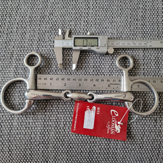 5.75" new Jeffries Eldonian centre revolver lozenge hanging cheek snaffle Bit B1704
