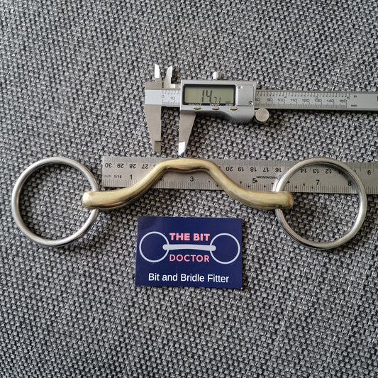 5.5" copper Loose ring ported snaffle bit B163