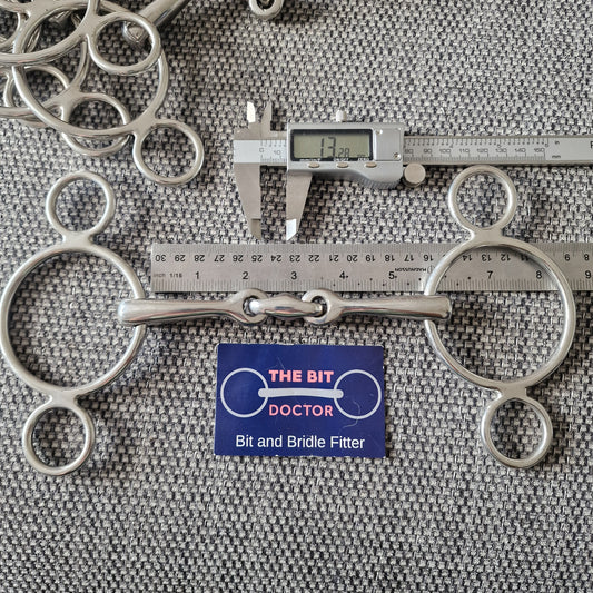 5.5" new Eldonian lozenge 2-ring universal gag bit B542