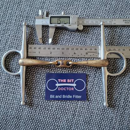 6" full cheek copper lozenge snaffle Bit B1452