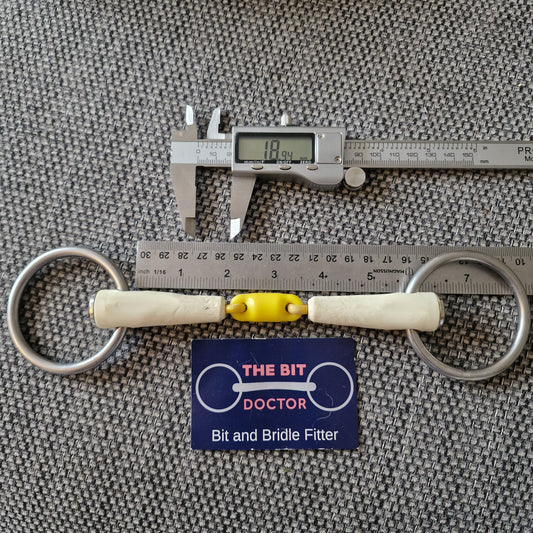 5.5" nathe lozenge loose ring bradoon snaffle bit (tooth marks but not sharp) B235