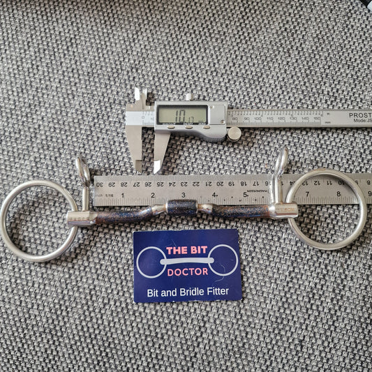 5.75" Fager Nils low ported barrel loose ring hanging cheek snaffle bit B150