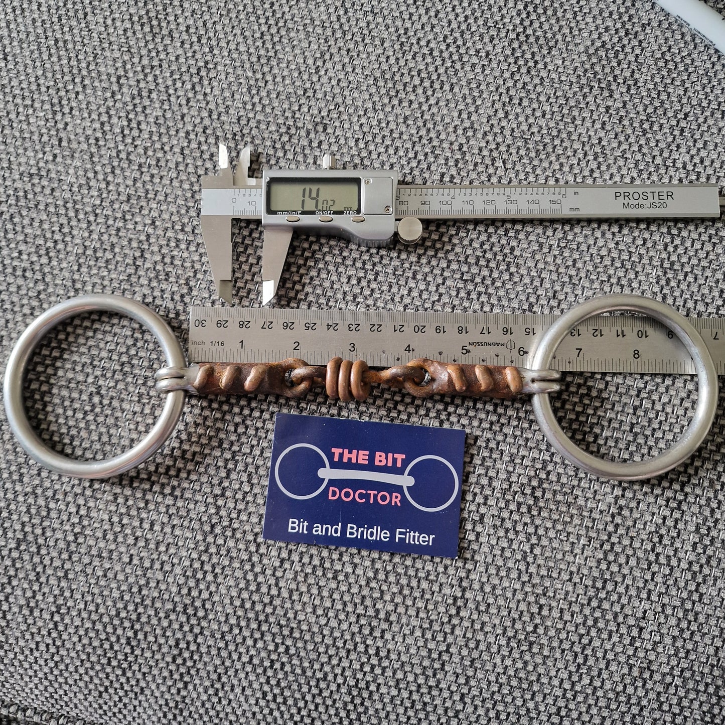 6" sweet iron copper roller tom thumb scrob loose ring snaffle Bit B1040