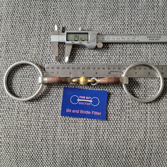 5.75" sweet iron copper lozenge nugget loose ring snaffle Bit B1559