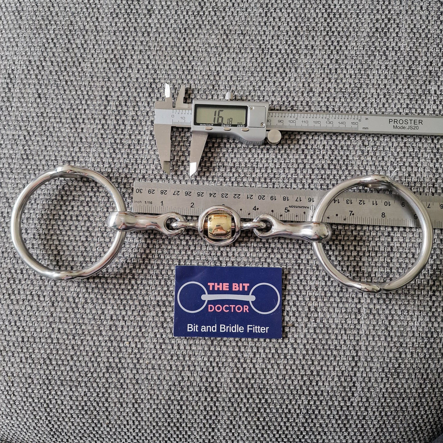 5.5" Abbey custom hartford link copper roller balding gag bit B580