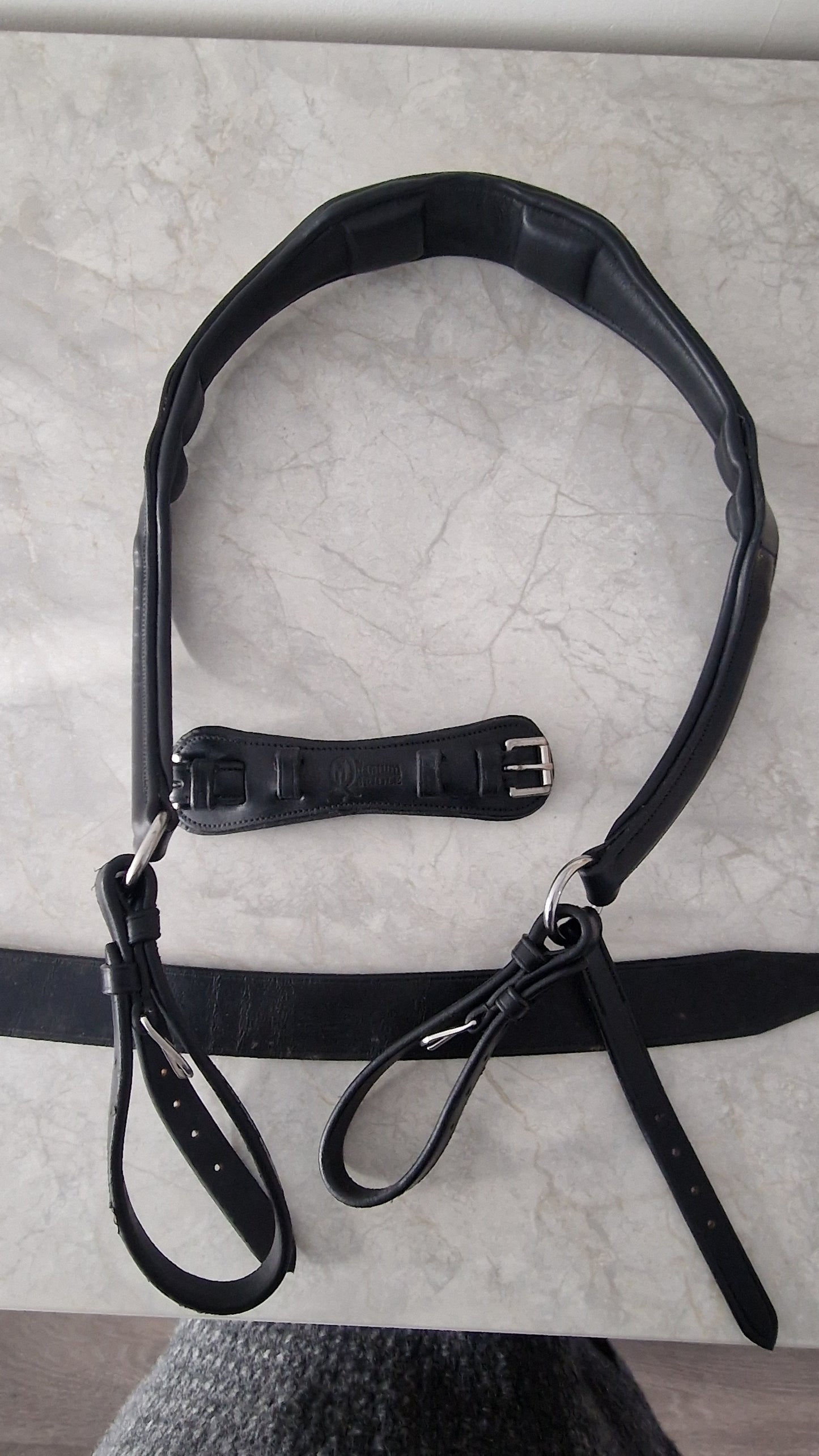 Black full Quantum Bare Bridle with hunter noseband attachment