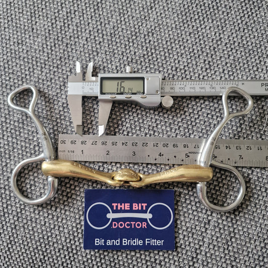 Medium turtle tactio 5" 5.25" 5.5" hanging cheek snaffle bit B657