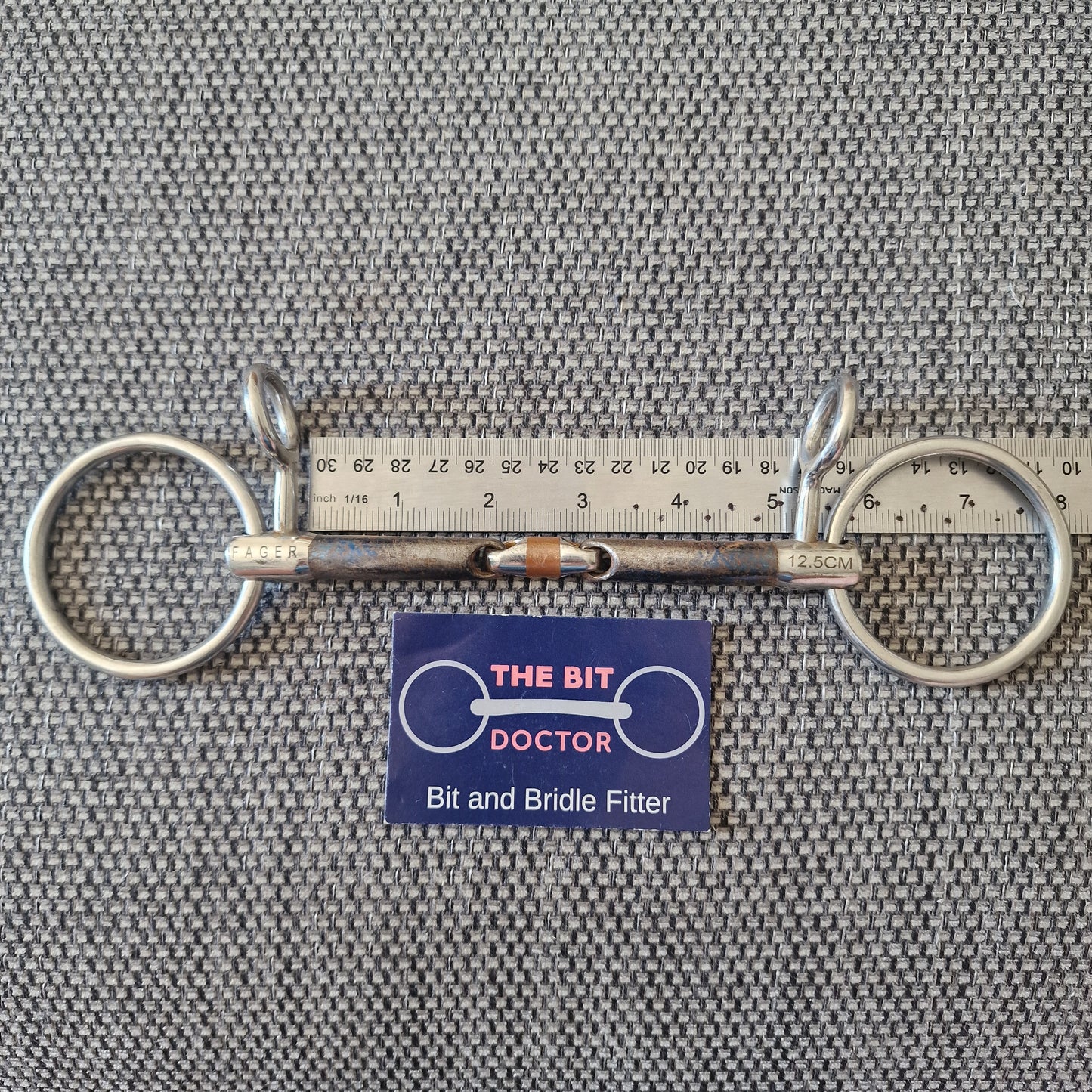 5" fager john lozenge loose ring hanging cheek snaffle Bit B1756