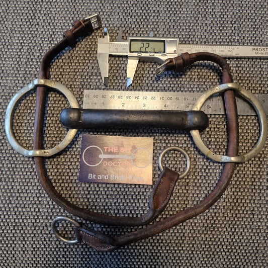 5" vintage nickel bendy mullen rubber balding gag bit B568