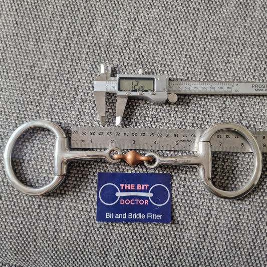 5.75" new Eldonian copper peanut lozenge eggbutt snaffle bit B497