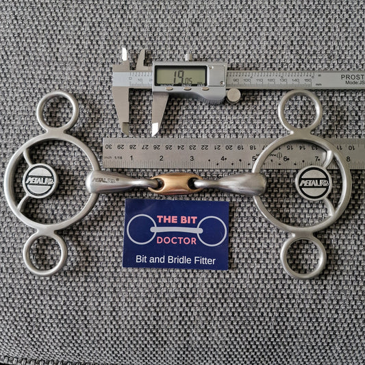 4.75" metalab copper lozenge universal 2-ring gag bit B664
