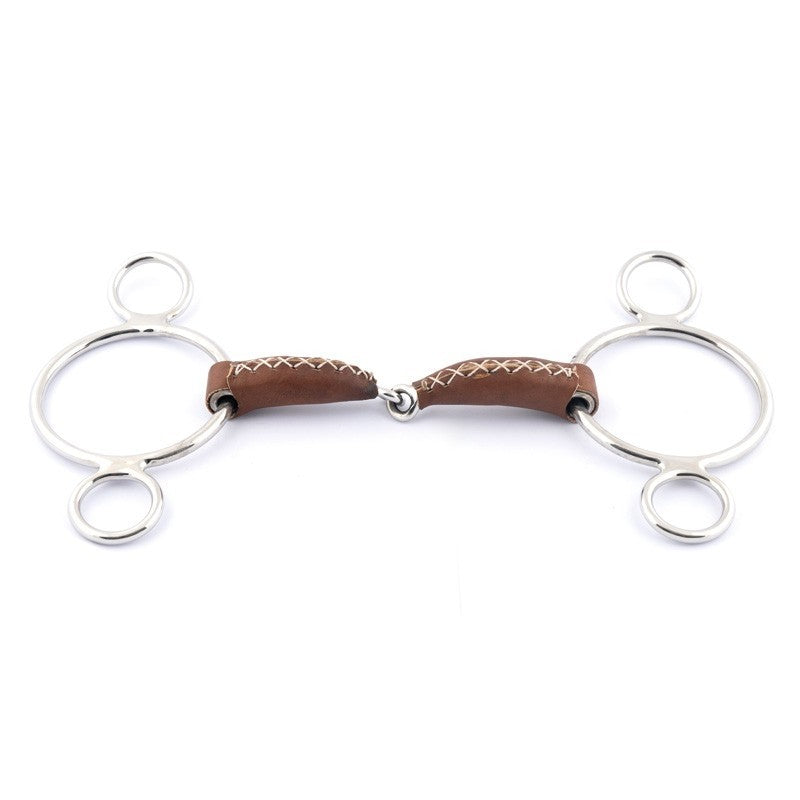 Jump'In leather Jointed 2.5 ring universal gag Bit