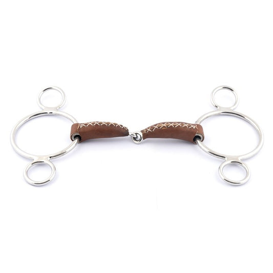 Jump'In leather Jointed 2.5 ring universal gag Bit