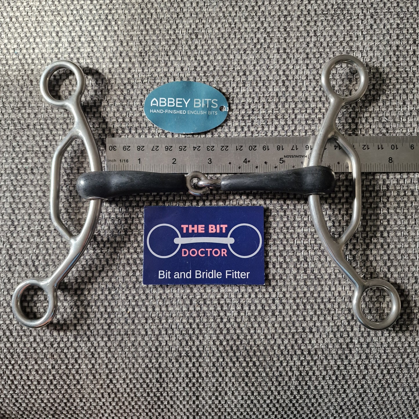 5.5" new abbey custom vulcanite jointed american gag bit B930