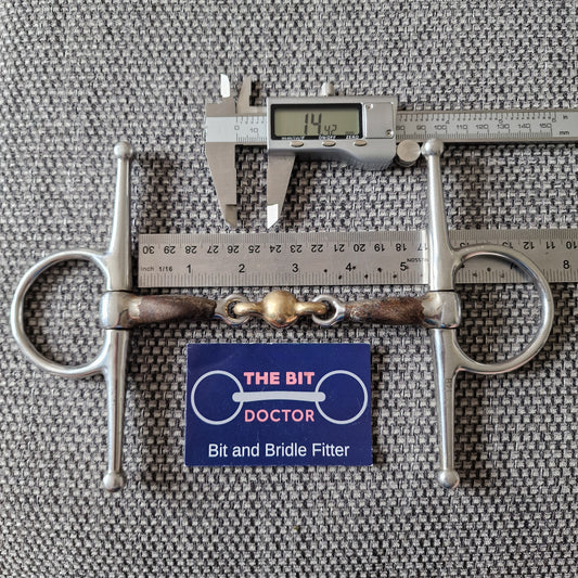5.25" 5" sweet iron brass ball lozenge full cheek snaffle bit B459