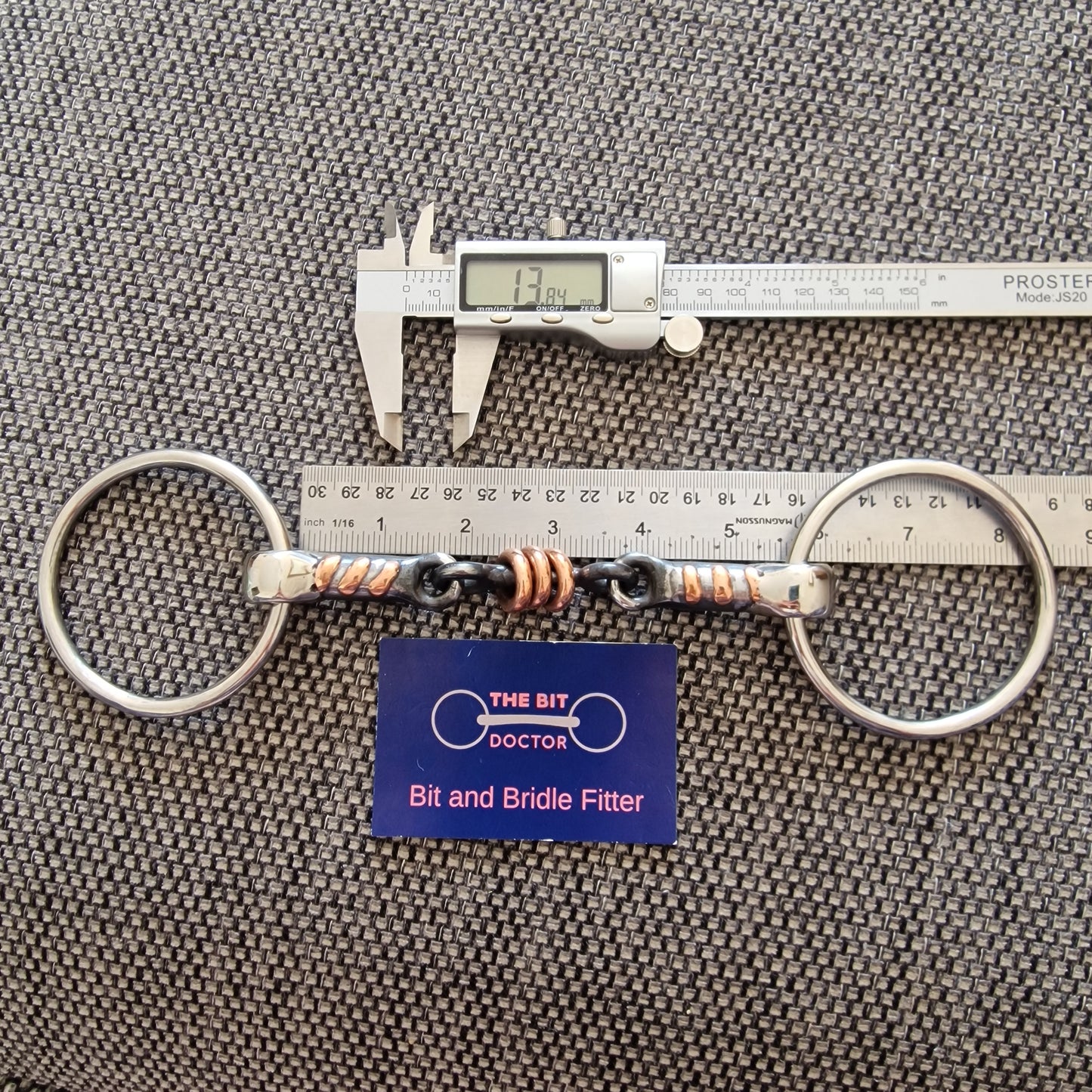 5.5" custom made tom thumb copper roller scrob loose ring snaffle bit B845