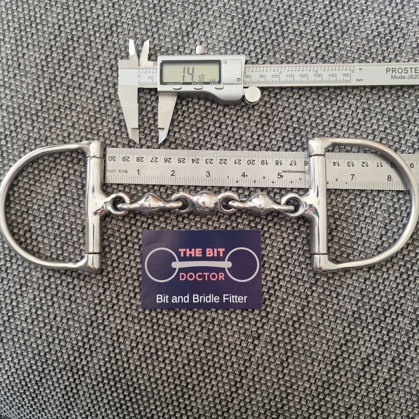 5.5" TBD Custom waterford d-ring snaffle bit B327