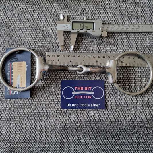 4.5" sleeved jointed sweet iron loose ring snaffle bit B599